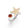 Schmuck Dur schmuck | Ring "Sandseestern/Bernstein" Strandsand