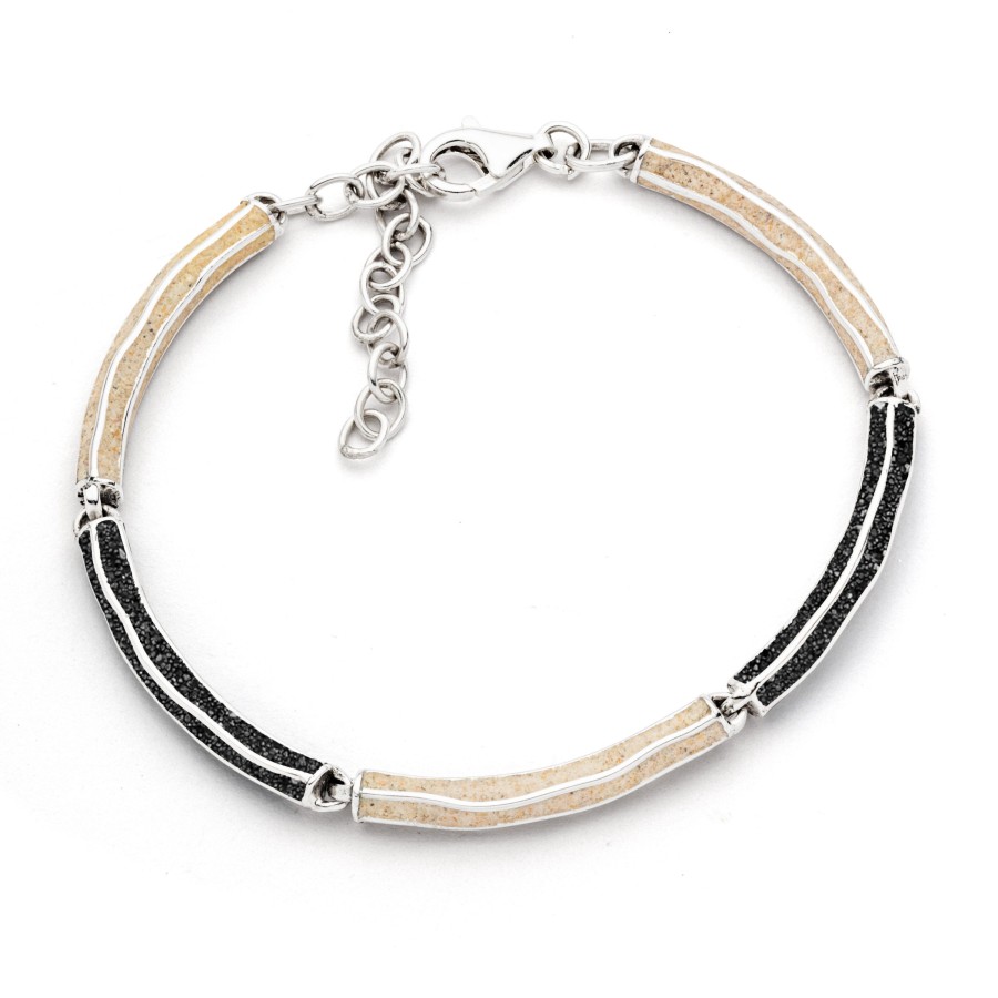 Schmuck Dur schmuck | Armband "Wellenspiel" Strandsand/Lavasand