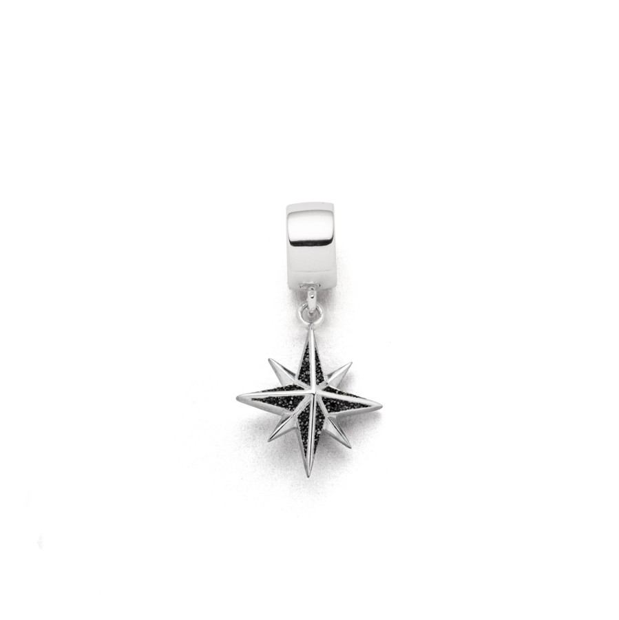 Schmuck Dur schmuck | Charm "Kompassrose" Lavasand