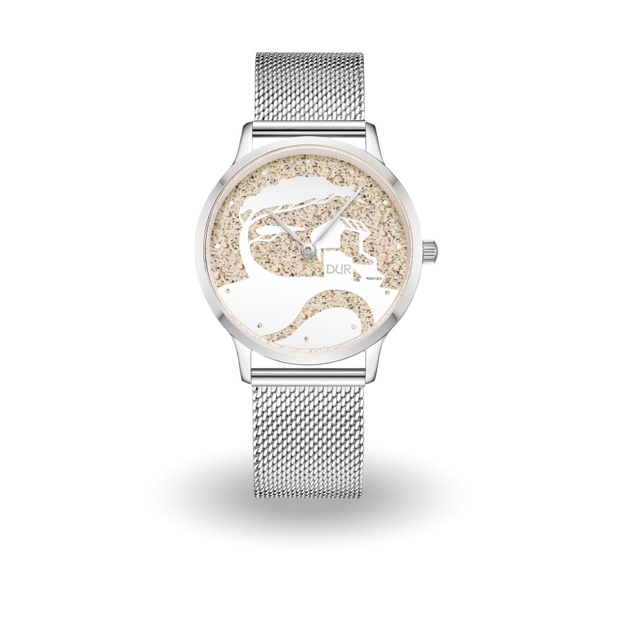 Schmuck Dur schmuck | Dur Uhr 40Er "Kuste" Strandsand, Mesh Band Edelstahl