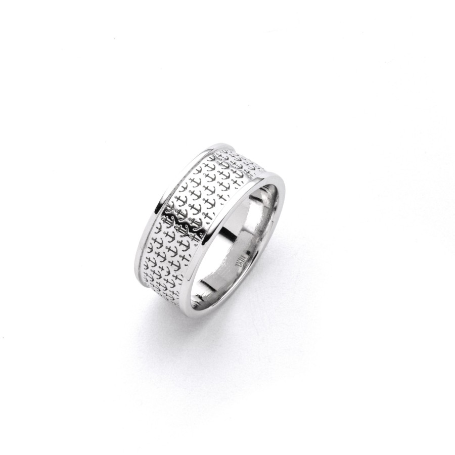 Schmuck Dur schmuck | Ring "Ankerplatz" 9 Mm Rhodiniert