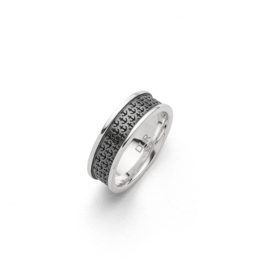 Schmuck Dur schmuck | Ring "Ankerplatz" 7 Mm Oxidiert