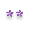 Schmuck Dur schmuck | Ohrstecker ''Plumeria Blute" 10 Mm Lila Steinsand