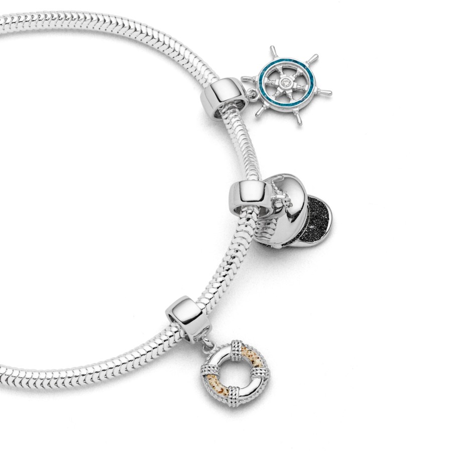 Schmuck Dur schmuck | Charm "Steuerrad" Steinsand Blau