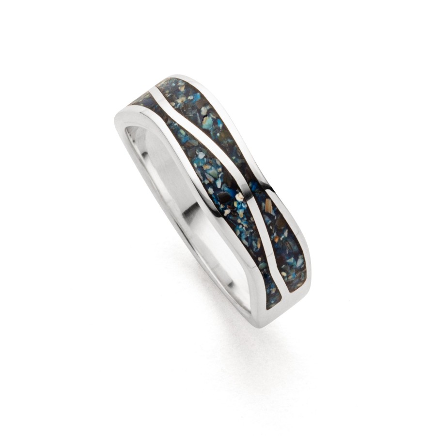 Schmuck Dur schmuck | Ring "Welle" Mosaik Seeopal