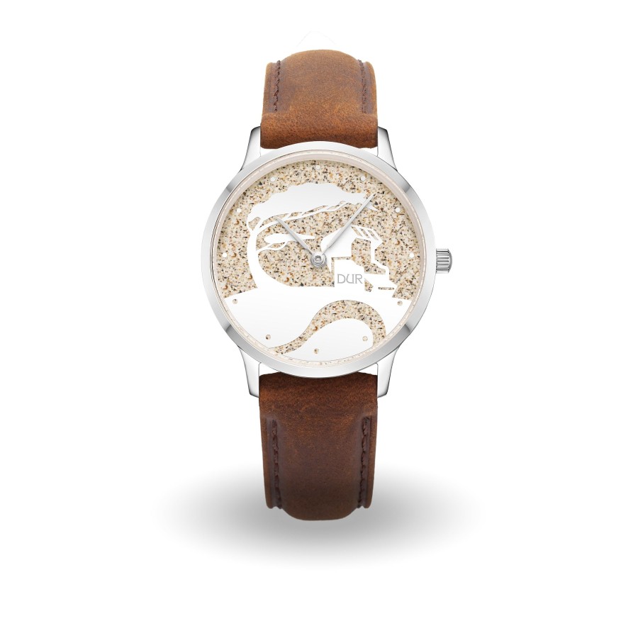 Schmuck Dur schmuck | Dur Uhr 36Er "Kuste" Strandsand, Lederband Braun