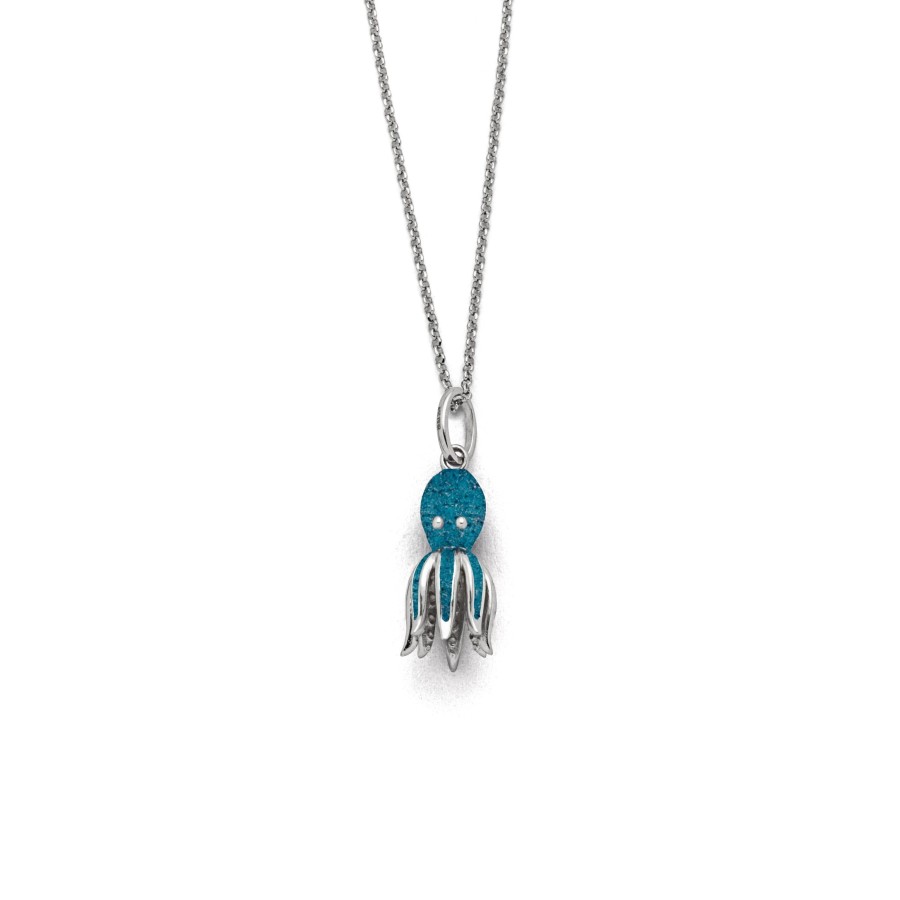 Schmuck Dur schmuck | Anhanger "Oktopus" Steinsand Blau