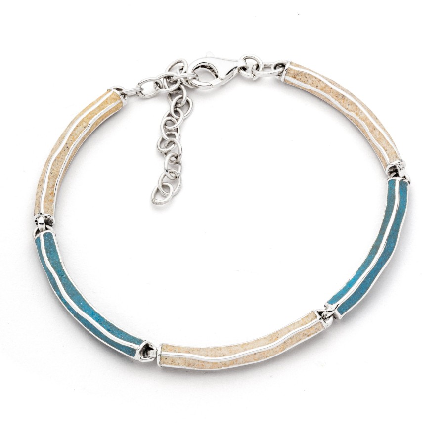 Schmuck Dur schmuck | Armband "Wellenspiel" Strandsand/Steinsand Blau